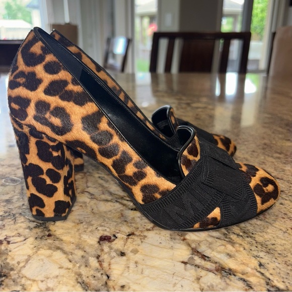 Michael Kors Brown and Black Heels with Leopard Print - Picture 1 of 10